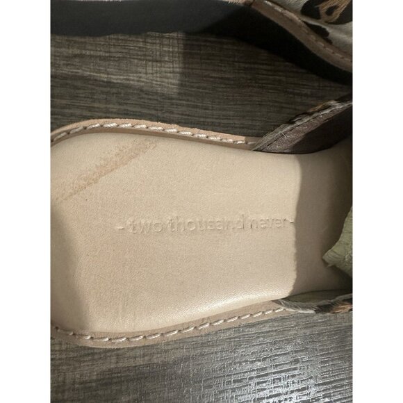 Two Thousand Never Cheetah Print Calf Hair Mules Slides Size 8 Made In USA - Picture 8 of 13